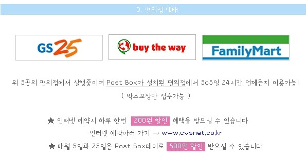 우체국 .편의점 등기.소포 가격표