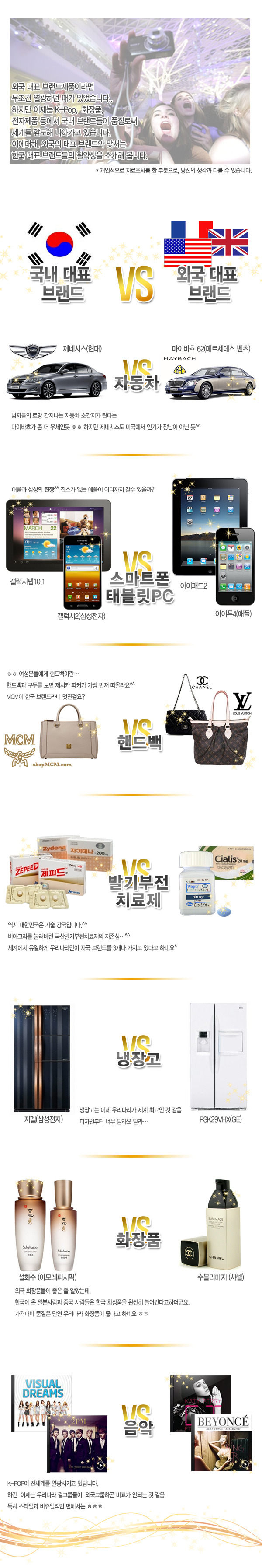국내 대표 브랜드 VS 외국 대표 브랜드