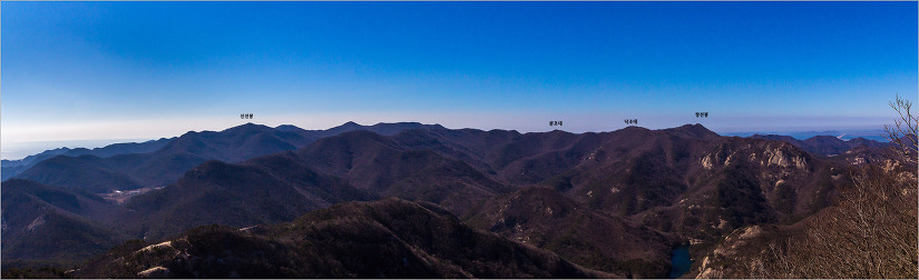 변산반도 내변산 조망도(쌍선봉,관음봉,월명암 능선)